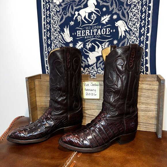 Custom Sienna Brown American Alligator Tail Cut Cowboy Boots in Men\'s size 11.5D main image 8